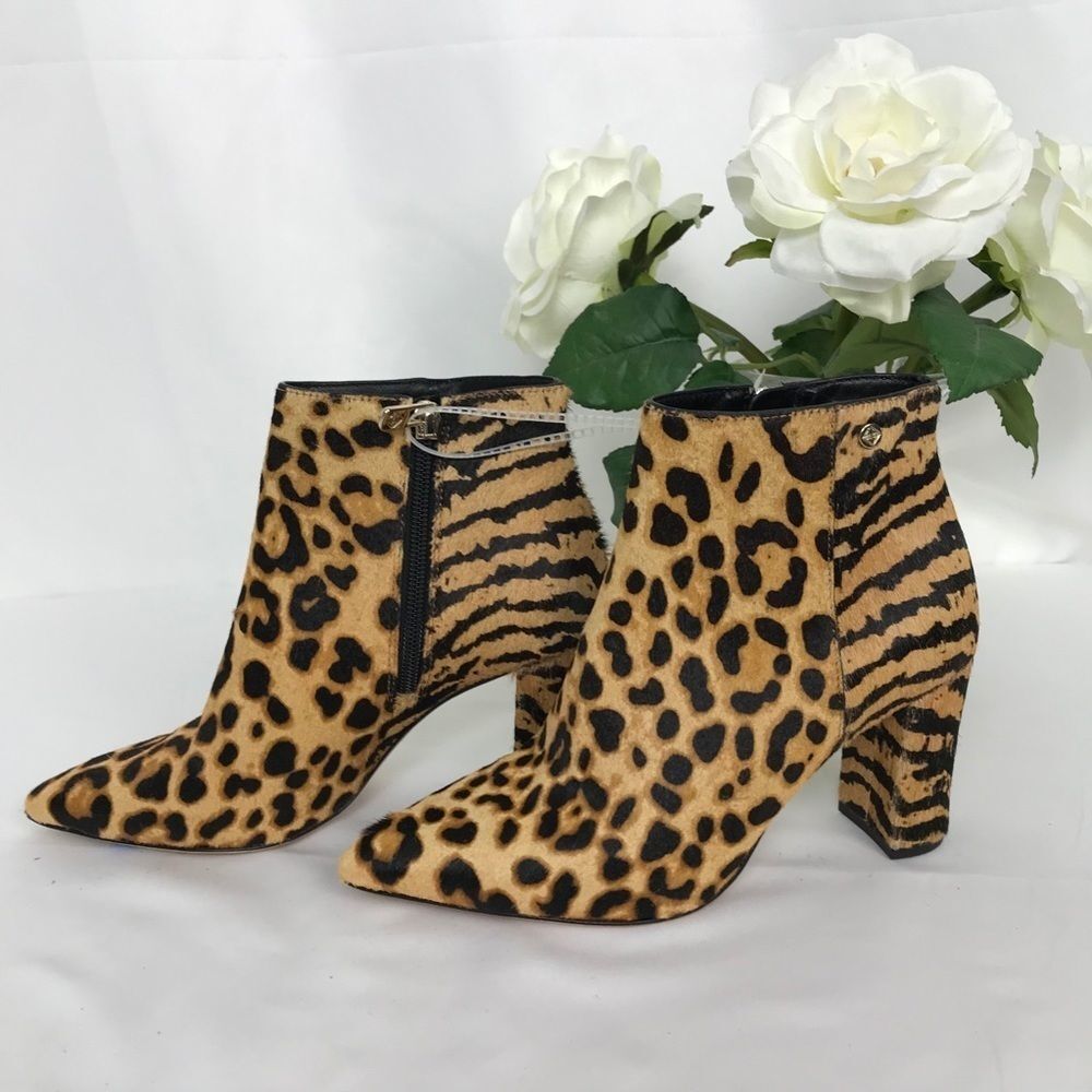 🔴 Antonio Melani Leopard/Tiger Print Fur Bootie - Picture 14 of 16